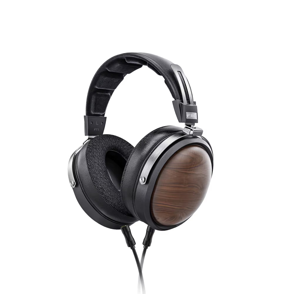 FT1 Closed-Back Over-Ear Fiber Composite Diaphragm Wired Hi-Fi Headphones, American Walnut/Beech Wood Ear Cups for Studio