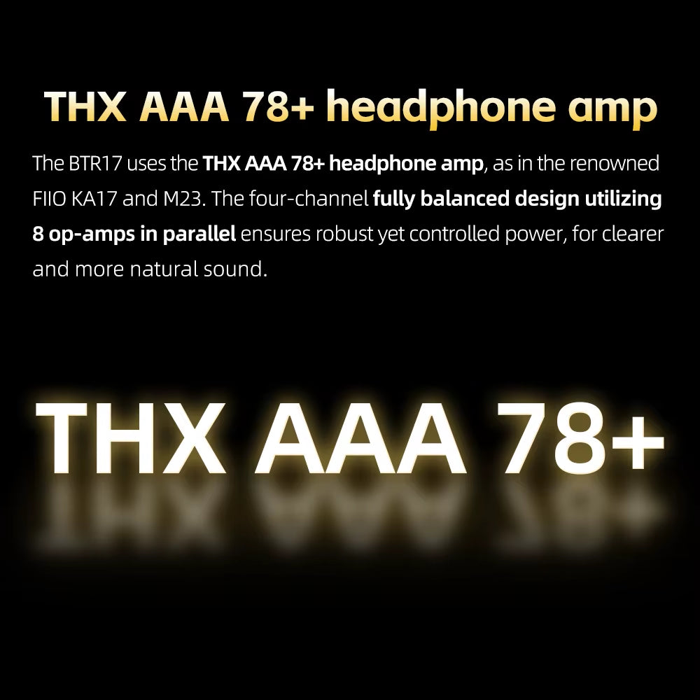 BTR17 Headphone Amp Bluetooth 5.4 Receiver with Ldac/Aptx Lossless Support, Hi-Res Portable DAC 768K/32Bit DSD512
