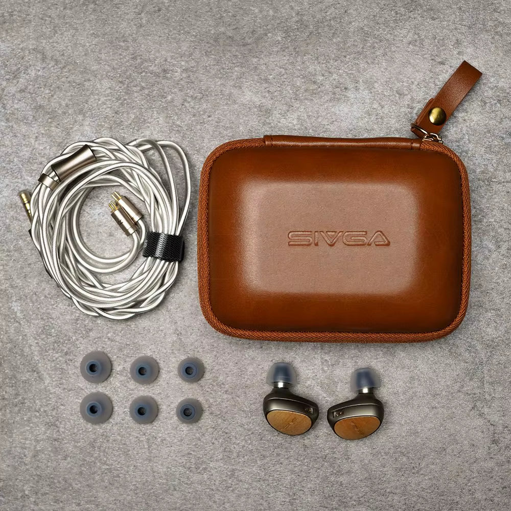 Sivga Que 10Mm Beryllium Diaphragm Dynamic Driver In-Ear Earphone Maple Wood Face Covers Retro Headphones with 3.5Mm 2Pin Cable