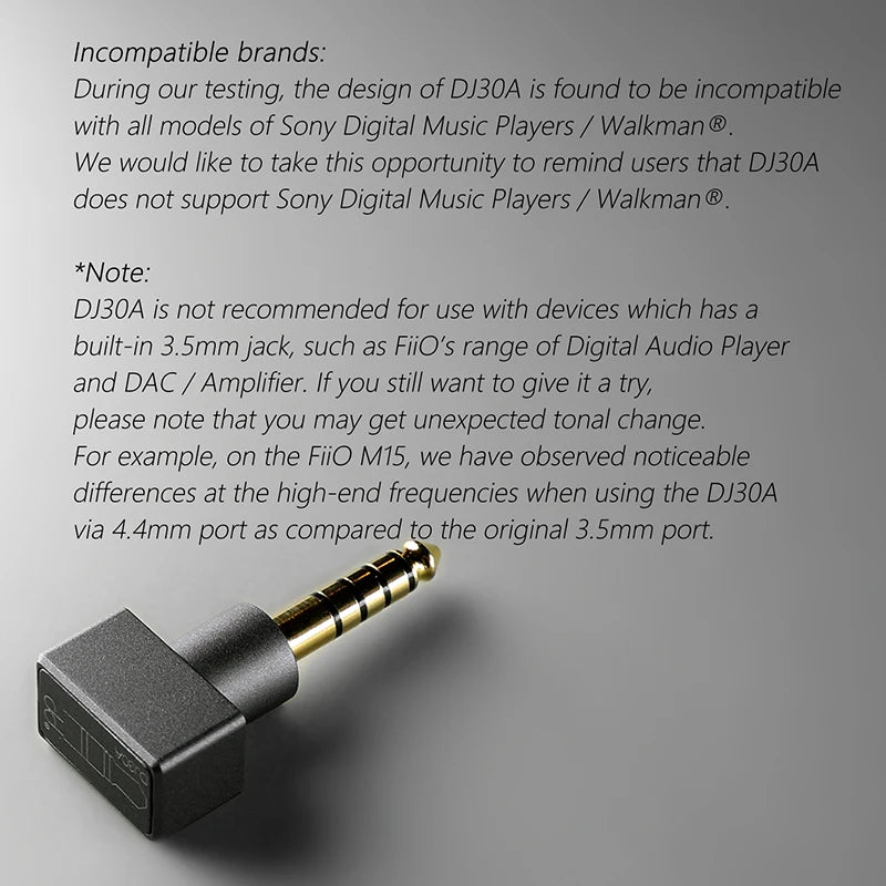 DD ddHiFi DJ30A Adapter 3.5mm Female to 4.4mm Male Apply to 3.5mm Earphone Cable from 4.4 Output