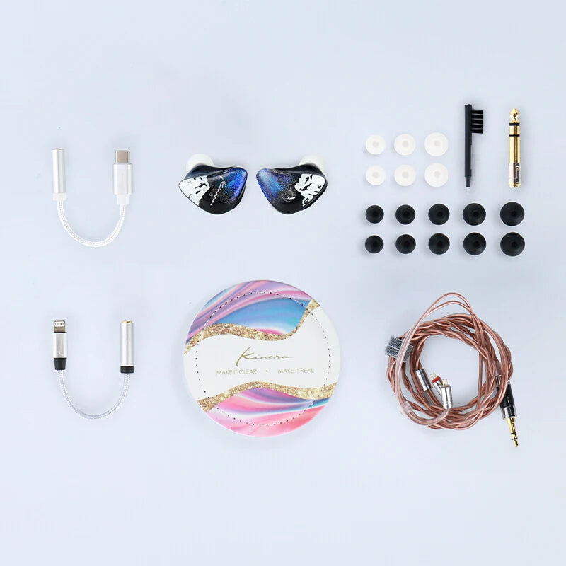KINERA Freya 3BA+1DD In Ear Earphones Hybrid Hand Painted Earbud HIFI DJ Monitor Headset