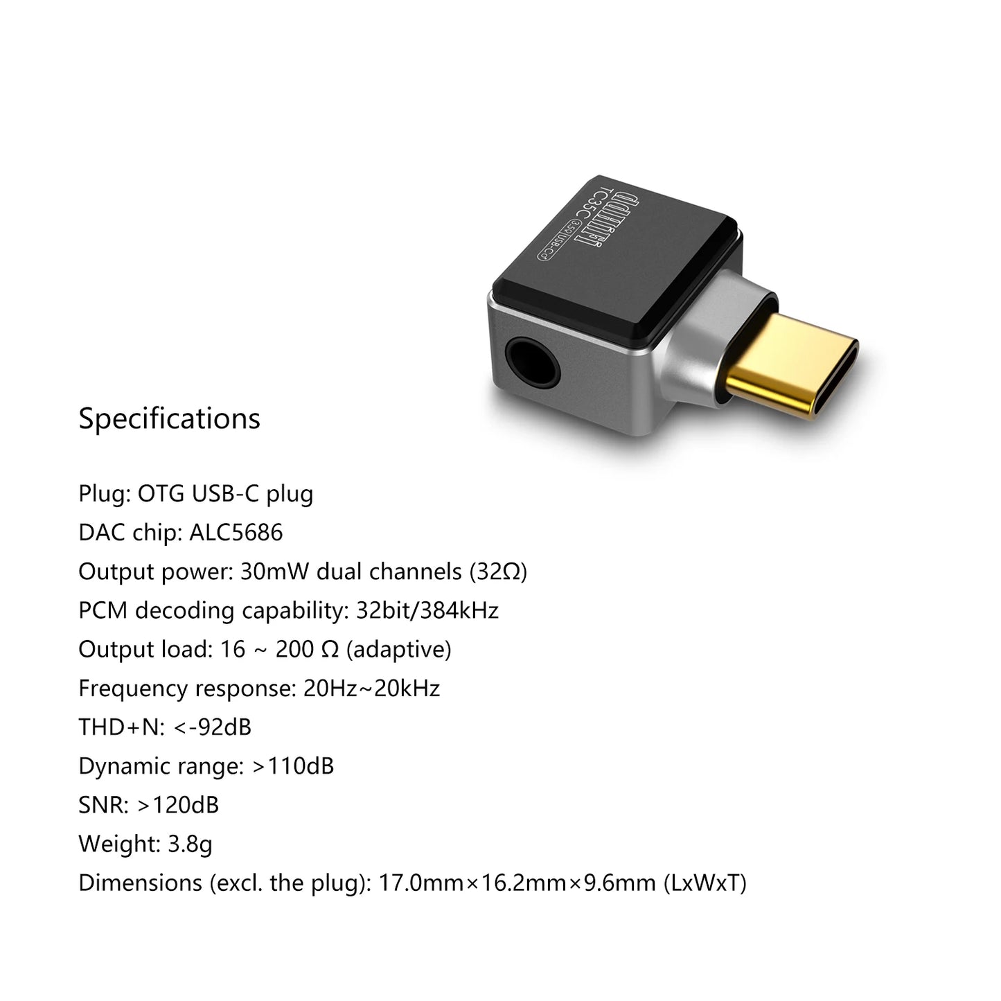 DD ddHiFi TC35C USB-C to 3.5mm Headphone Adapter & Lossless Music Decoder Up to 32bit / 384kHz PCM Decoding Type C Adapter