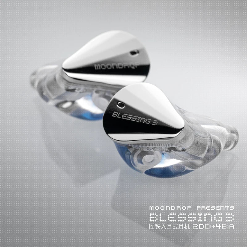 MOONDROP Blessing3 In-Ear Earphones 2DD+4BA Hybrid Triple-range Frequency Division In-ear Monitors 0.78-2pin Blessing 3 Earbuds
