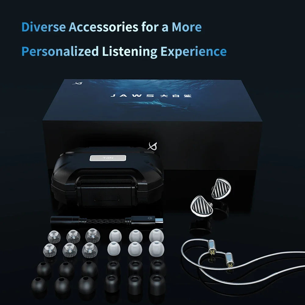 TRN JAWS 3DD+4BA+1PD Hybrid Drivers In-Ear Monitor Earphones HiFi Music Earbuds with 2Pin Detachable Cable