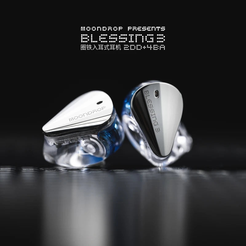 MOONDROP Blessing3 In-Ear Earphones 2DD+4BA Hybrid Triple-range Frequency Division In-ear Monitors 0.78-2pin Blessing 3 Earbuds