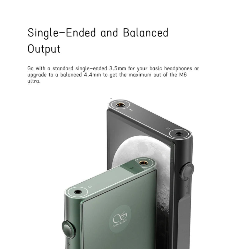 Shanling M6 Ultra Portable Hi-Res Player M6U Bluetooth 5.0 4*AK4493SEQ DAC 32Bit/768kHz DSD512 Single-End and Balanced Output