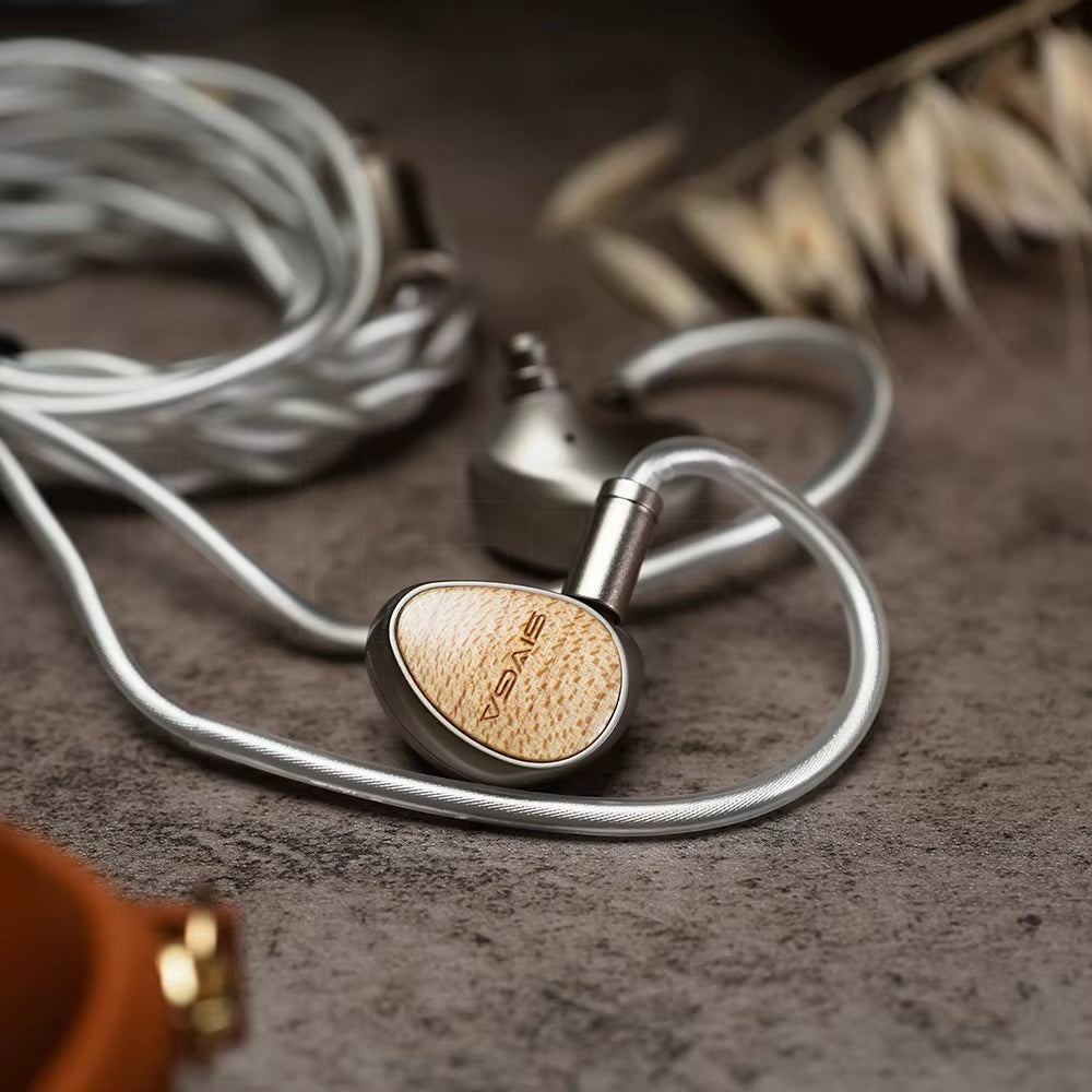 Sivga Que 10Mm Beryllium Diaphragm Dynamic Driver In-Ear Earphone Maple Wood Face Covers Retro Headphones with 3.5Mm 2Pin Cable