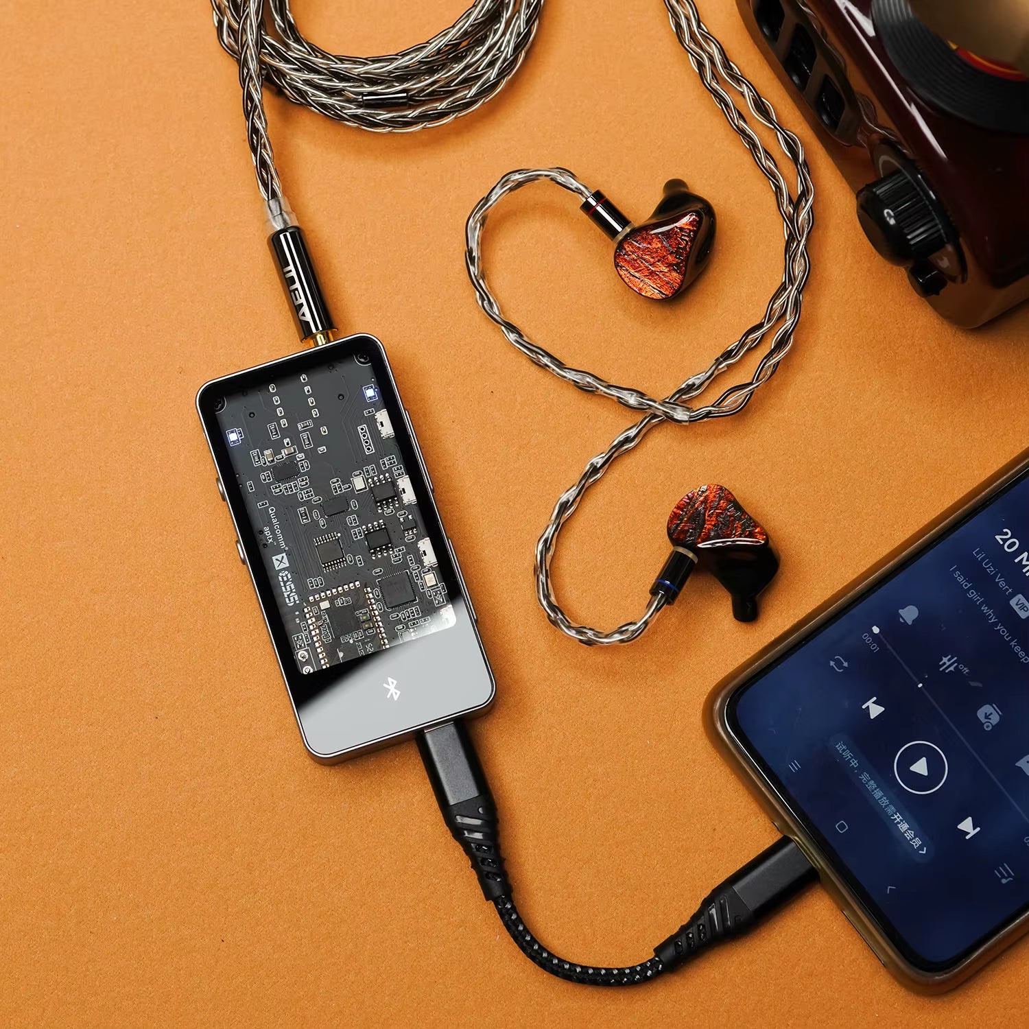 Musehifi M4 Portable Bluetooth USB DAC/AMP Flagship ES9038Q2M Chip Headphone Amplifier Audio Decoder Dongle 3.5+4.4+2.5Mm
