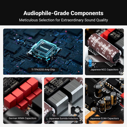 ZA3 Stereo Power Amplifier TPA3255 Class D Hifi Audio Amp for Passive Bookshelf Speaker with Xlr/Rca/Balanced Input