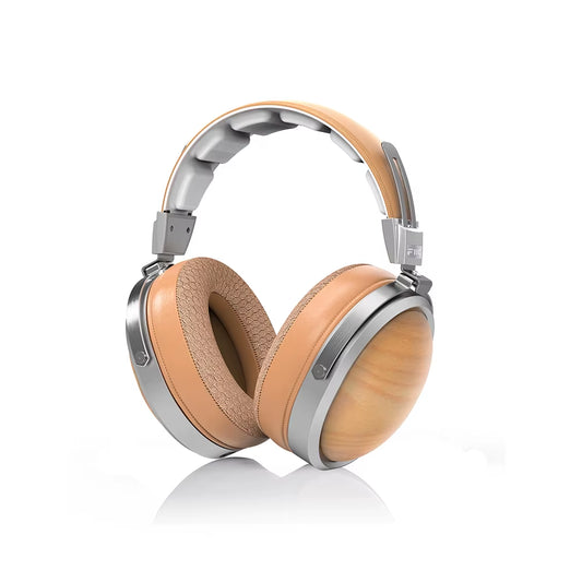 FT1 Closed-Back Over-Ear Fiber Composite Diaphragm Wired Hi-Fi Headphones, American Walnut/Beech Wood Ear Cups for Studio