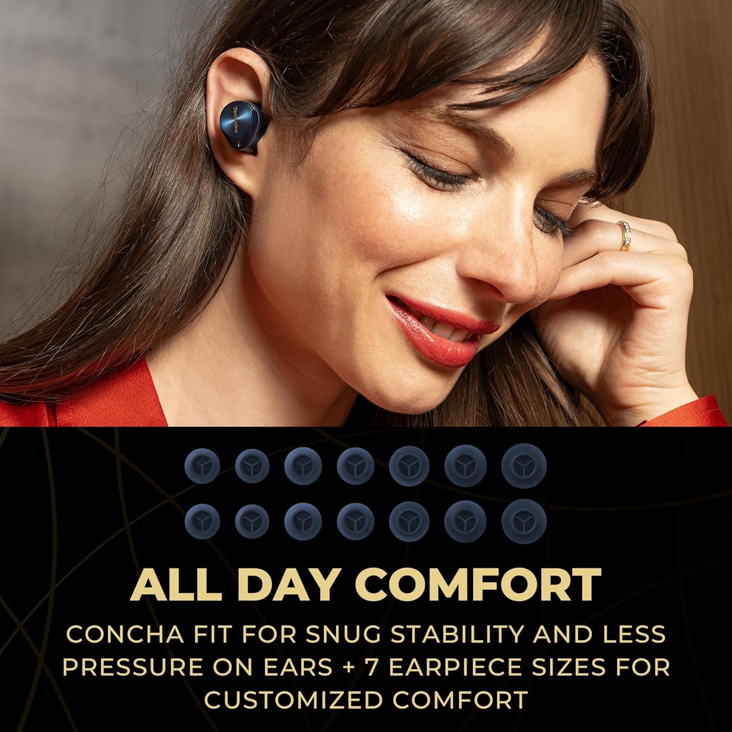 Premium Hi-Fi True Wireless Bluetooth Earbuds with Advanced Noise Cancelling, 3 Device Multipoint Connectivity, Wireless Charging, Hi-Res Audio + Enhanced Calling - EAH-AZ80-A (Midnight Blue)