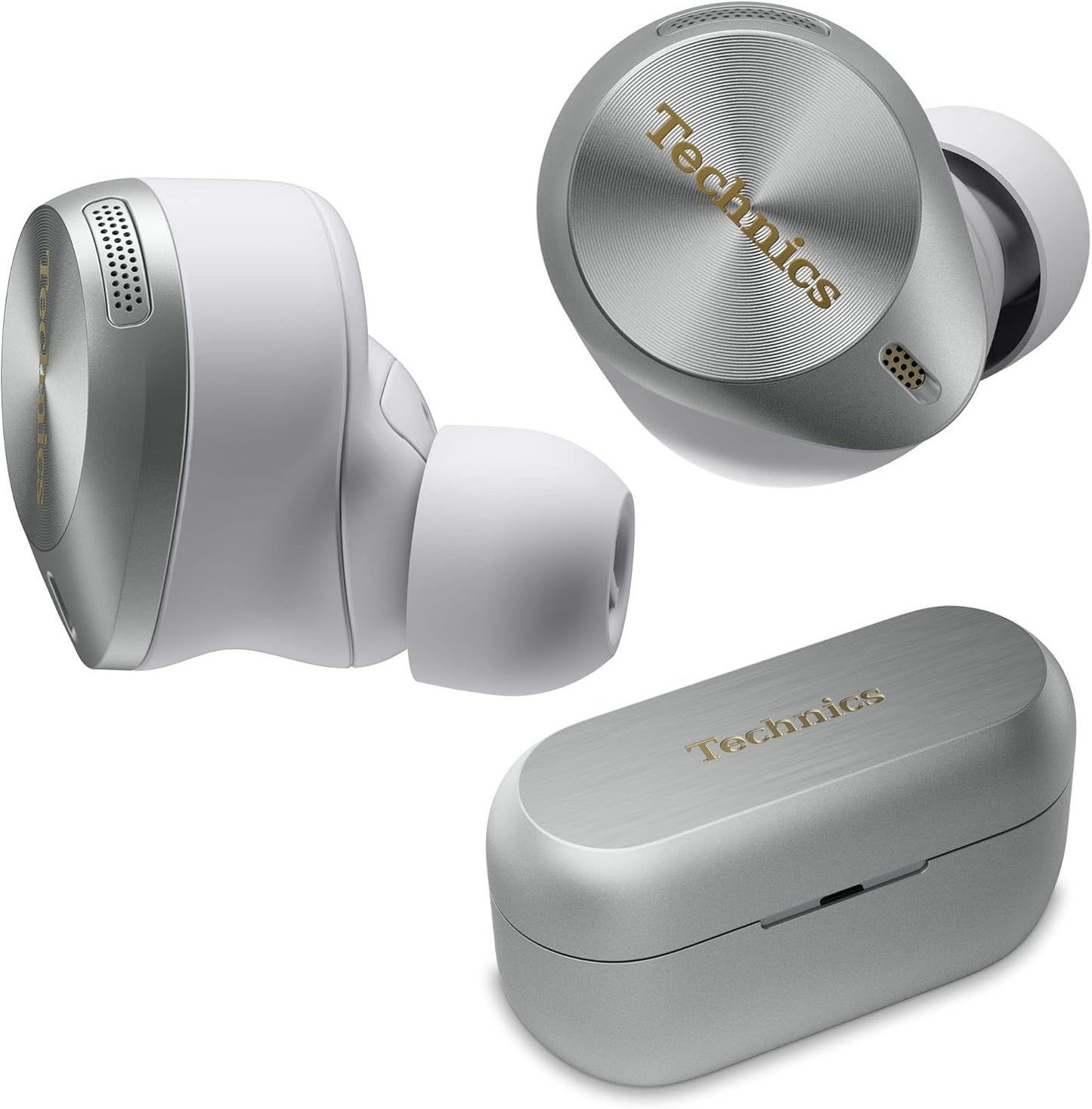 Premium Hi-Fi True Wireless Bluetooth Earbuds with Advanced Noise Cancelling, 3 Device Multipoint Connectivity, Wireless Charging, Hi-Res Audio + Enhanced Calling - EAH-AZ80-S (Silver)