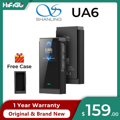 SHANLING UA6 HIFI Portable USB DAC/AMP Hi-Res 4 x CS43131 DACs Headphone Amplifer 32bit/768kHz & Native DSD512 | 3.5mm+4.4mm