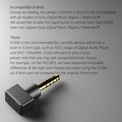 DD ddHiFi DJ30A Adapter 3.5mm Female to 4.4mm Male Apply to 3.5mm Earphone Cable from 4.4 Output