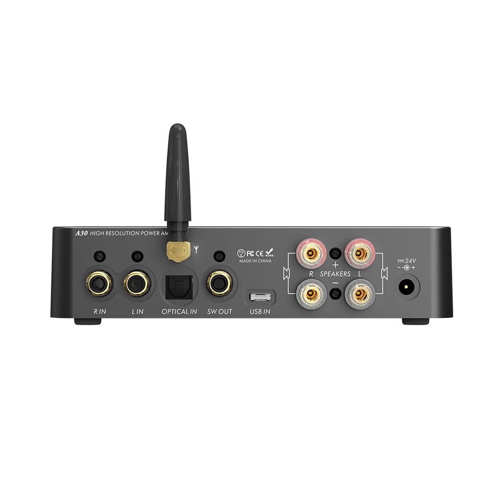 A30 Desktop Stereo Audio Power Amplifier Headphone Amp with APTX Bluetooth 5.0 ESS DAC Chip Remote Control Support