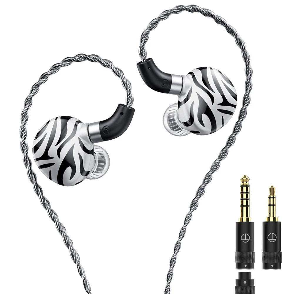 New White Tiger in Ear Earphones Hybrid Dual Dynamic Driver + Planar Diaphragm Headphones