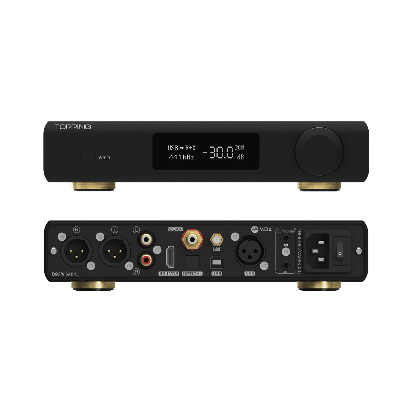 TOPPING D90 III Sabre Fully Balanced HIFI DAC Dual ESS9039S PRO BT5.1 Support LDAC DSD512 PCM768kHz Preamplifier Decoder