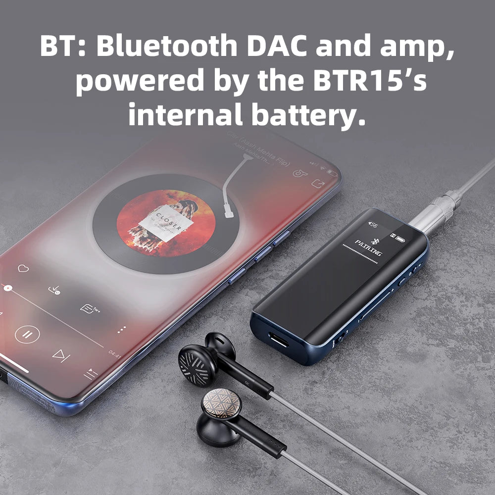 BTR15 Bluetooth 5.1 Headphone Amplifier DSD256 Receiver Ldac/Aptx Adaptive with 3.5Mm/4.4Mm