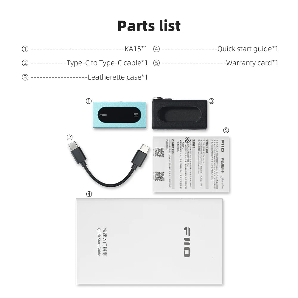 KA15 Portable USB DAC Headphone Amplifier USB Dongle with 3.5Mm and 4.4Mm Headphone Output