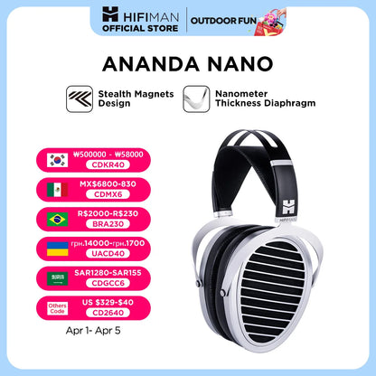 HIFIMAN ANANDA NANO Open-back Planar Magnetic Hi-Fi Headphones with Nanometer Thickness Diaphragm