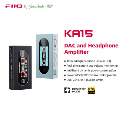 KA15 Portable USB DAC Headphone Amplifier USB Dongle with 3.5Mm and 4.4Mm Headphone Output