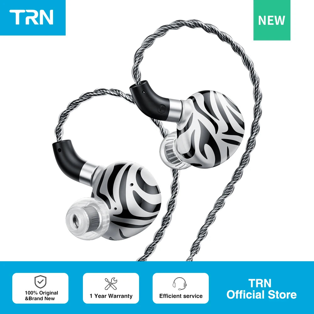 New White Tiger in Ear Earphones Hybrid Dual Dynamic Driver + Planar Diaphragm Headphones