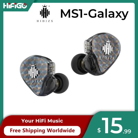 2023 New Hidizs MS1 Galaxy HiFi Earphones High-Performance Dual Magnetic Circuit Dynamic Driver in-ear Monitors with Microphone