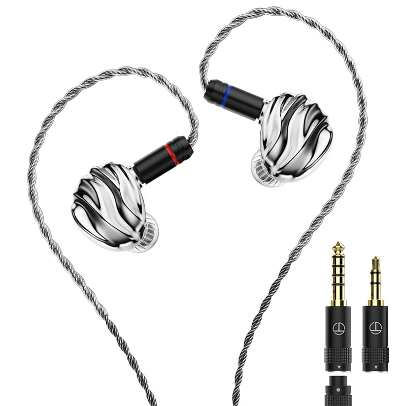 TRN Shell 4DD Planar Hybrid Headpohnes with 2Pin Detachable Cable Interchangeable Nozzle Design Earphones