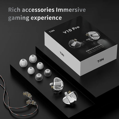 TRN V10 PRO 2DD+2BA Hybrid In-Ear Monitors with Upgraded Replaceable Cable Design