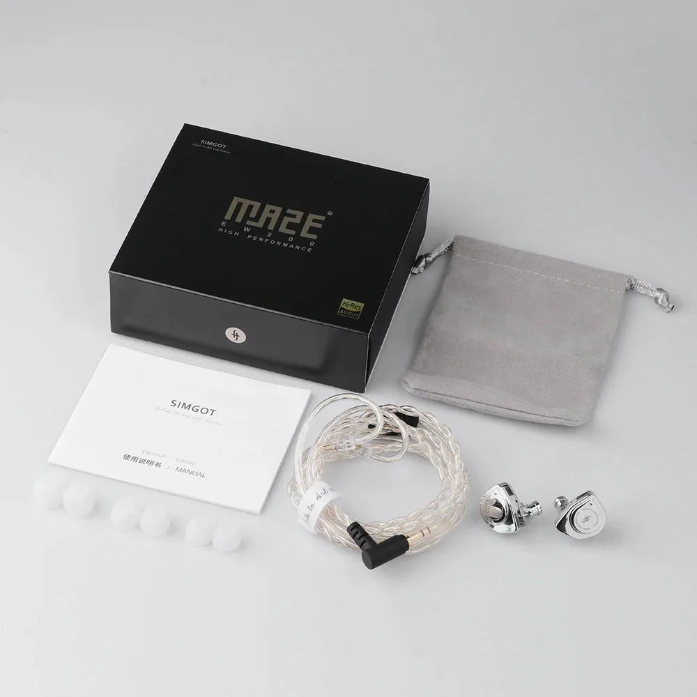 SIMGOT EW200 10mm SCP Diaphragm Dual-Magnetic-Circuit & Dual-Cavity Dynamic Driver In-Ear Earphones