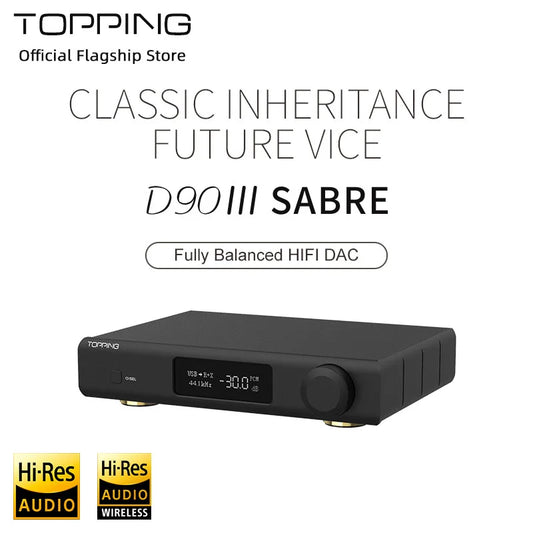 TOPPING D90 III Sabre Fully Balanced HIFI DAC Dual ESS9039S PRO BT5.1 Support LDAC DSD512 PCM768kHz Preamplifier Decoder