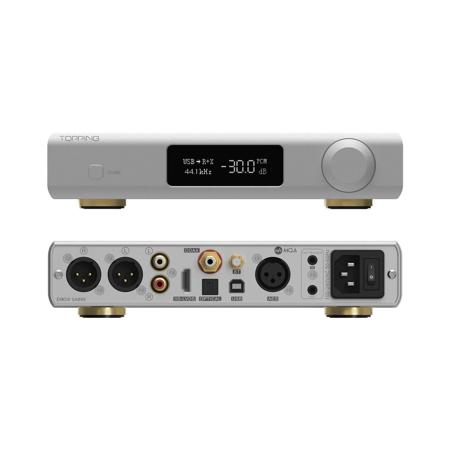 TOPPING D90 III Sabre Fully Balanced HIFI DAC Dual ESS9039S PRO BT5.1 Support LDAC DSD512 PCM768kHz Preamplifier Decoder