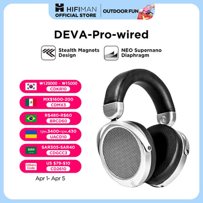 HIFIMAN Deva-Pro Over-Ear Open-Back Planar Magnetic Headphone with Stealth Magnets-Wired Version