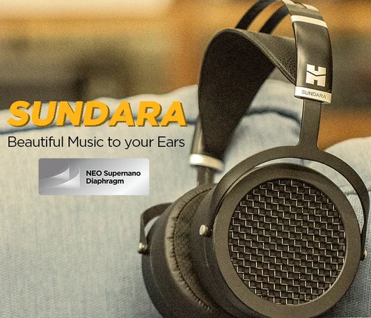HIFIMAN SUNDARA Over-Ear Full-Size Planar Magnetic Headphones (Black) with High Fidelity Design Metal Casing
